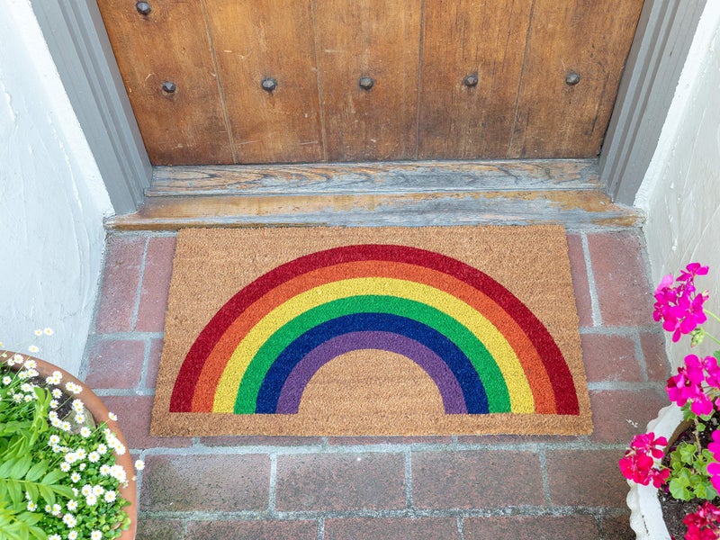 KAF Home New Coir Doormat, Heavy-Duty, Weather Resistant, Non-Slip PVC Backing, Indoor and Outdoor Use, Rainbow - Image 4